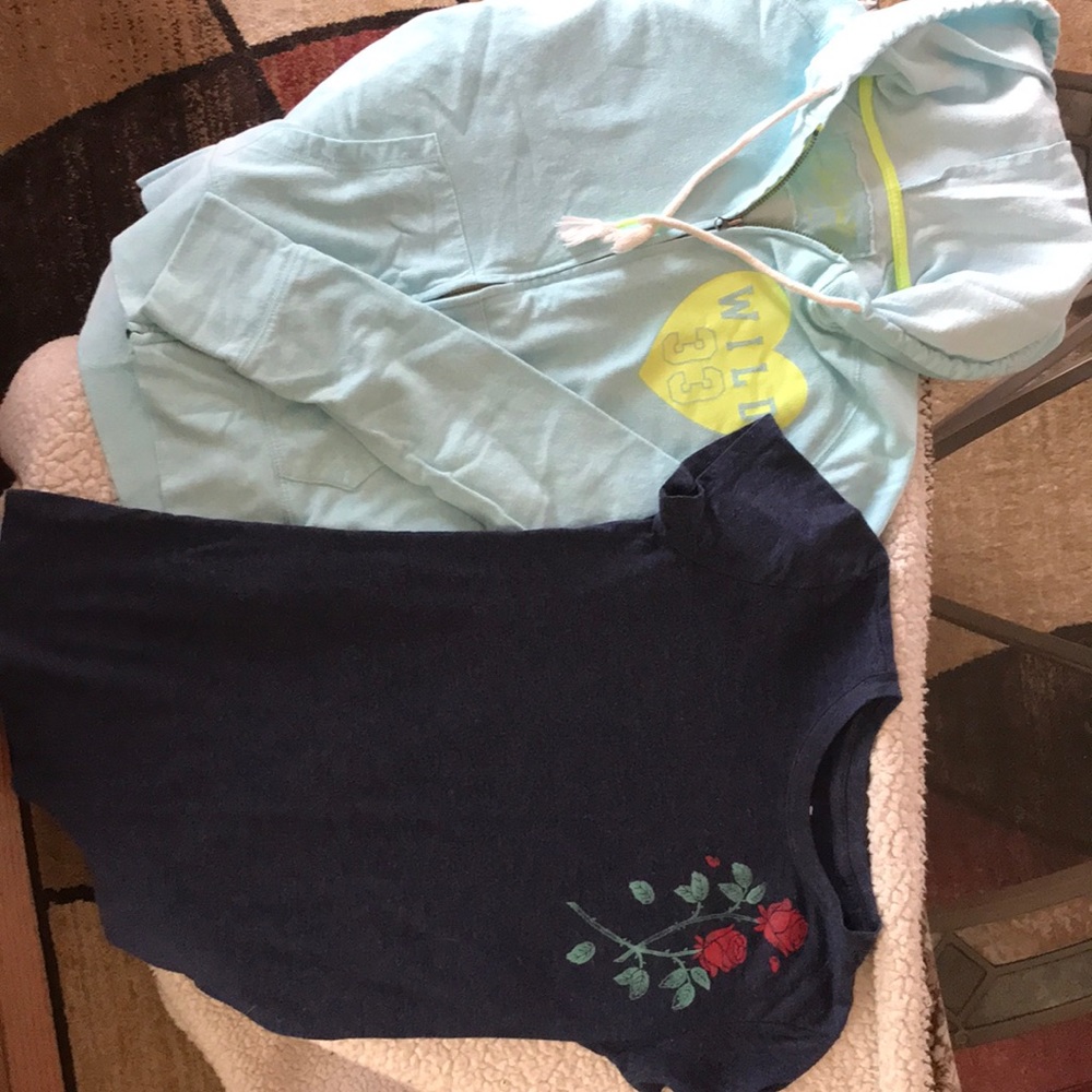 Cute zip up and short sleeve shirt